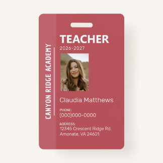 Rose Stripe Homeschool Educator ID Badge