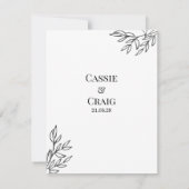 Rose stylo et encre Détails Mariage Carte de boîti (Dos)