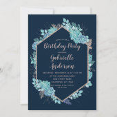 Rose Succulent de la Marine Invitation de fête d'a (Devant)