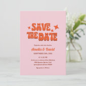 rose super moderne rétro, faire-part de mariage or (Debout devant)