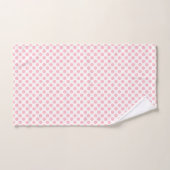 Rose sur blanc Pois de taille moyenne (Serviette à main)