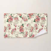 Rose sur Vintage jaune Floral (Serviette à main)