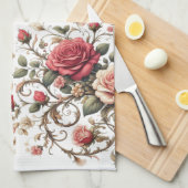 Rose Symphony Theedoek (Quarter Fold)