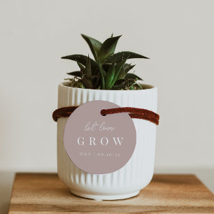 Rose Taupe Laat Liefde Groeien Plant of Zaad Bedankjes Labels