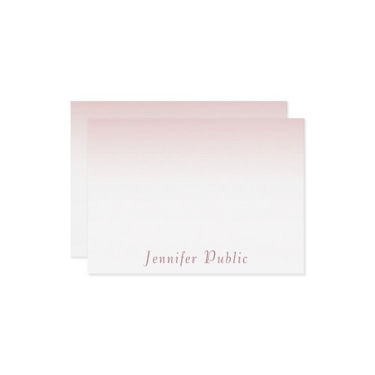 Rose tendance Gold manuscrit Modèle de script manu (Devant/Arrière en situation)