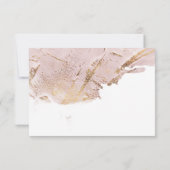 rose texturé faux feuille d'or Elegant carte RSVP (Dos)