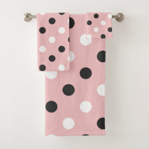 rose thé (rouge), pois gris et blancs