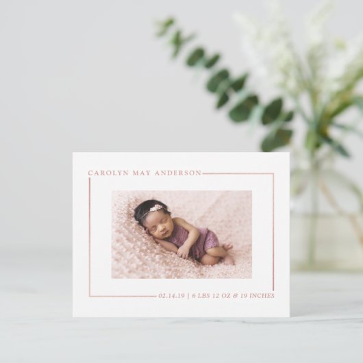 Rose tout simplement chic Faire-part de naissance  (Debout devant)