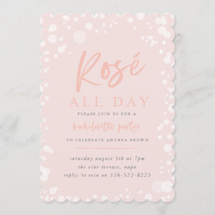 Rosé toute la journée bachelorée invitation