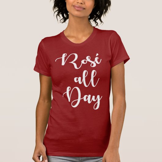 Rosé toute la journée | T-shirt couleur marron (Devant)