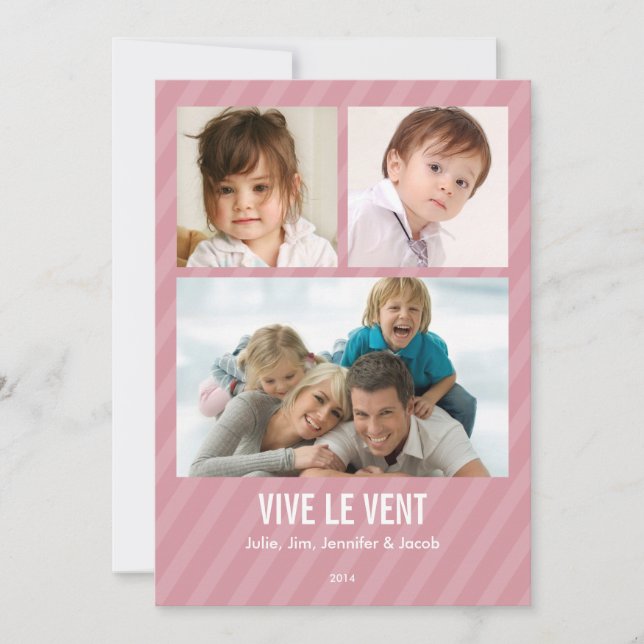 Rose Triple carte de photo de vacances (Voorkant)