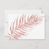 Rose Tropical Gold Leaf Moderne Blanc Mariage RSVP (Dos)