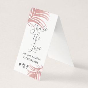 Rose tropical Gold Pink Palm Hashtag Mini Signes