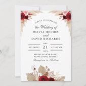 Rose Tropical Invitation Mariage de jardin (Devant)