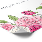 Rosé tuin gunsten teken poster (Hoek)
