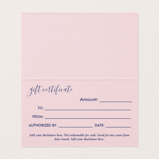 Rose Turquoise Abstrait - Certificat cadeau (Inside Unfolded)