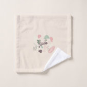 Rose Turquoise Brown Sketchy Abstrait (Gant de toilette)
