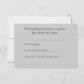 Rose Turquoise Élégante sur Gris Chaud RSVP (Dos)