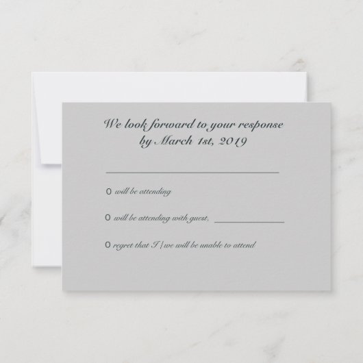 Rose Turquoise Élégante sur Gris Chaud RSVP (Dos)