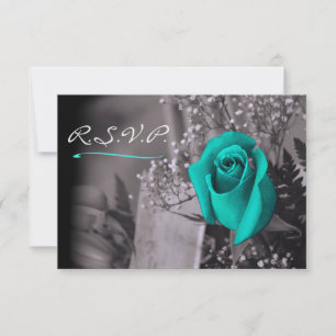 Rose Turquoise Élégante sur Gris Chaud RSVP