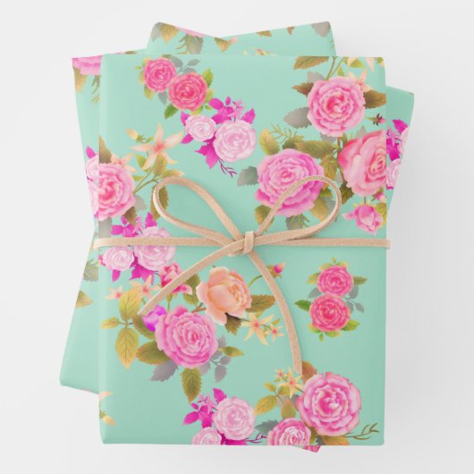 Rose Turquoise. Envelopper les feuilles de papier (En situation)
