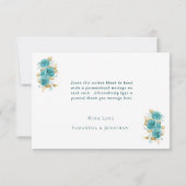 Rose turquoise et Turquoise Elégant Carte de remer (Dos)