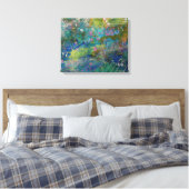 Rose Turquoise Jaune Abstrait Art sur toile (Insitu(Chambre))