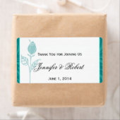 Rose turquoise Mariage graphique Étiquette bouteil (En situation)