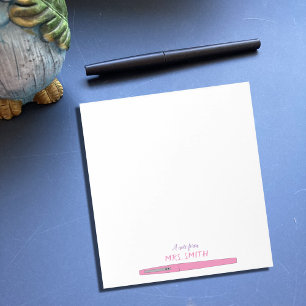 Rose Une note de Bloc-notes de l'enseignant