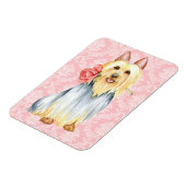 Rose Valentin Silky Terrier Magnet (Côté Gauche)