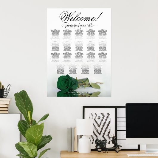 Rose vert émeraude 19 Tableau Mariage de table (Bureau à domicile)