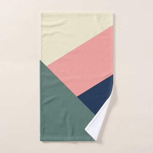 Rose & vert moderne minimaliste géométrique abstra (Serviette à main)