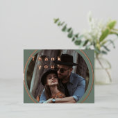 rose vert sauge carte de remerciements photo or (Debout devant)