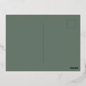 rose vert sauge carte de remerciements photo or (Verso)