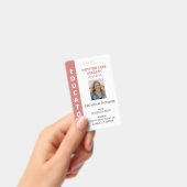 Rose Vertical Stripe Homeschool Educator ID Badge (Manuel / portable)