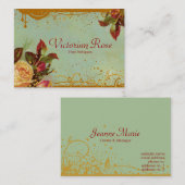 Rose victorien Élégant Carte de visite (Devant / Derrière)