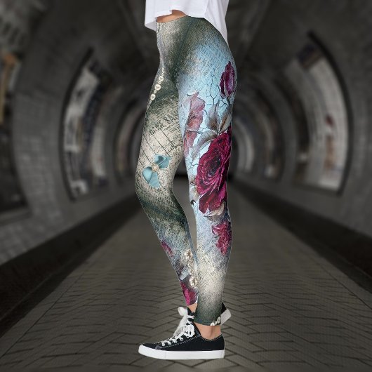 Rose victorien Ephemera Leggings