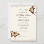 Rose victorienne ancienne fille Invitation Baby sh (Devant)