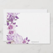 rose victorienne violet nuptiale invitation (Dos)