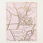 Rose vif avec Gold Look Carte et nom (Devant)