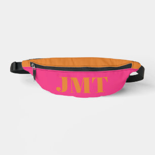 Rose vif et orange avec monogramme