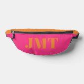 Rose vif et orange avec monogramme (Poser)