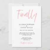 Rose vif moderne Enfin Faire-part de mariage (Devant)