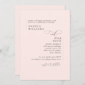 Rose vif moderne Pas de parents Faire-part de mari (Devant / Derrière)