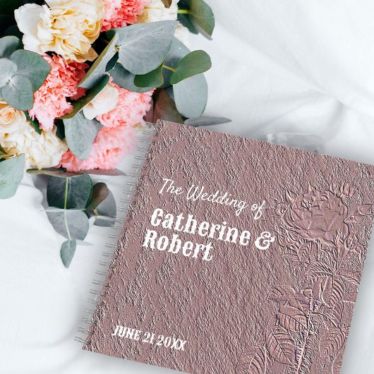Rose vintage bossé Gold Foil Mariage Livre d'invit