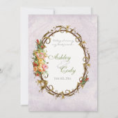 Rose vintage en oiseaux, Faire-part de mariage (Dos)