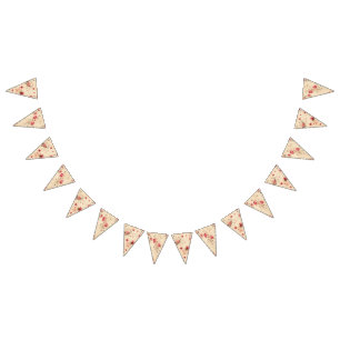 Rose vintage floral drapeaux de Bunting rose et cr