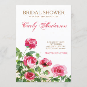 Rose vintage Garden Bridal Shower Invitation