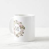 Rose vintage Monogram Coffee Mug (Devant gauche)