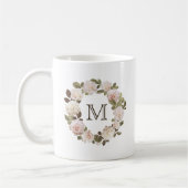 Rose vintage Monogram Coffee Mug (Gauche)